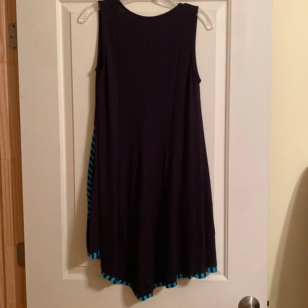 Inside Out Modal Sleeveless Asymmetric Hem Tunic Dress Art To Wear Zip Pocket S - Picture 6 of 8